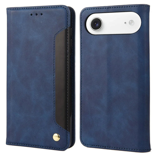 For iPhone Air Case PU Leather Shockproof Protection Wallet Phone Cover - Blue - 1