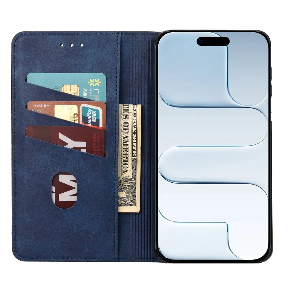 For iPhone Air Case PU Leather Shockproof Protection Wallet Phone Cover - Blue - 2