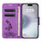 For iPhone 17 Case Butterflies Flower Leather Wallet Flip Phone Cover - Purple - 2