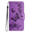 For iPhone 17 Case Butterflies Flower Leather Wallet Flip Phone Cover - Purple - 6
