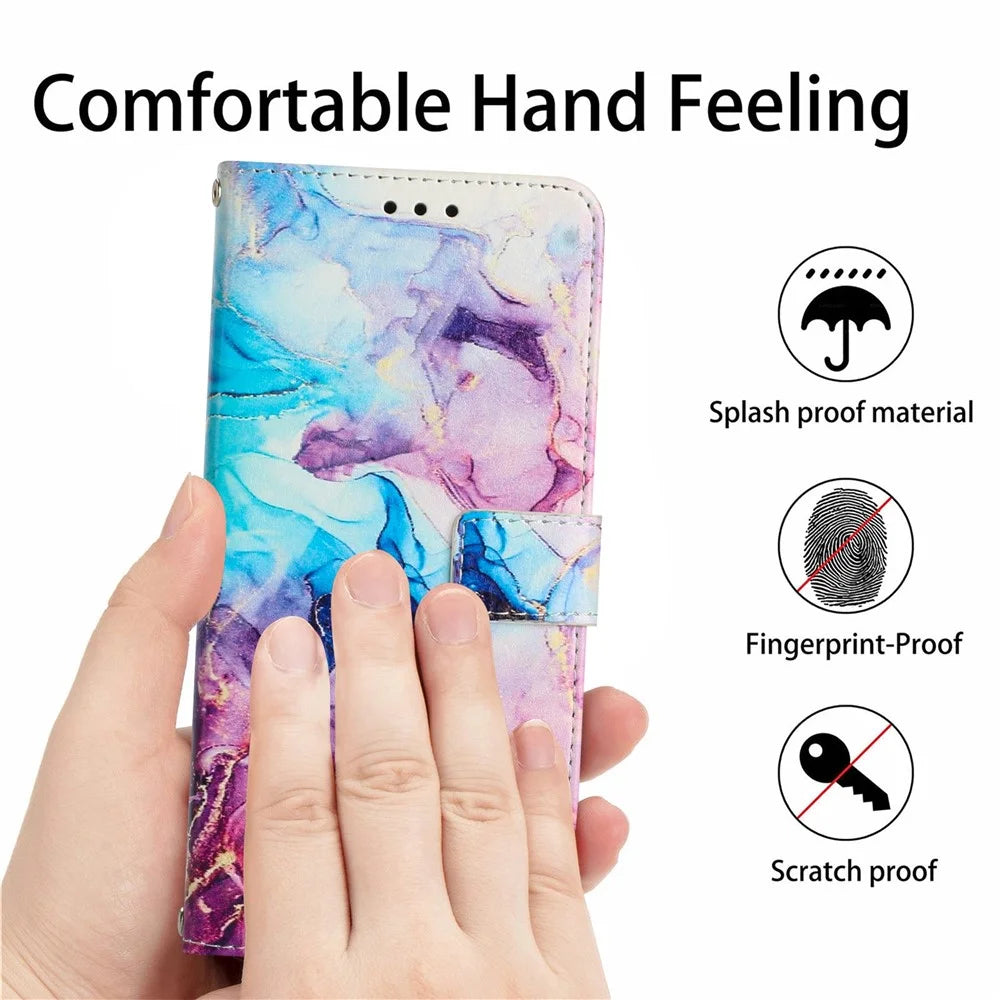 For Samsung Galaxy A14 5G / 4G PU Leather Mobile Phone Stand Wallet Case - Pink / Purple - 5