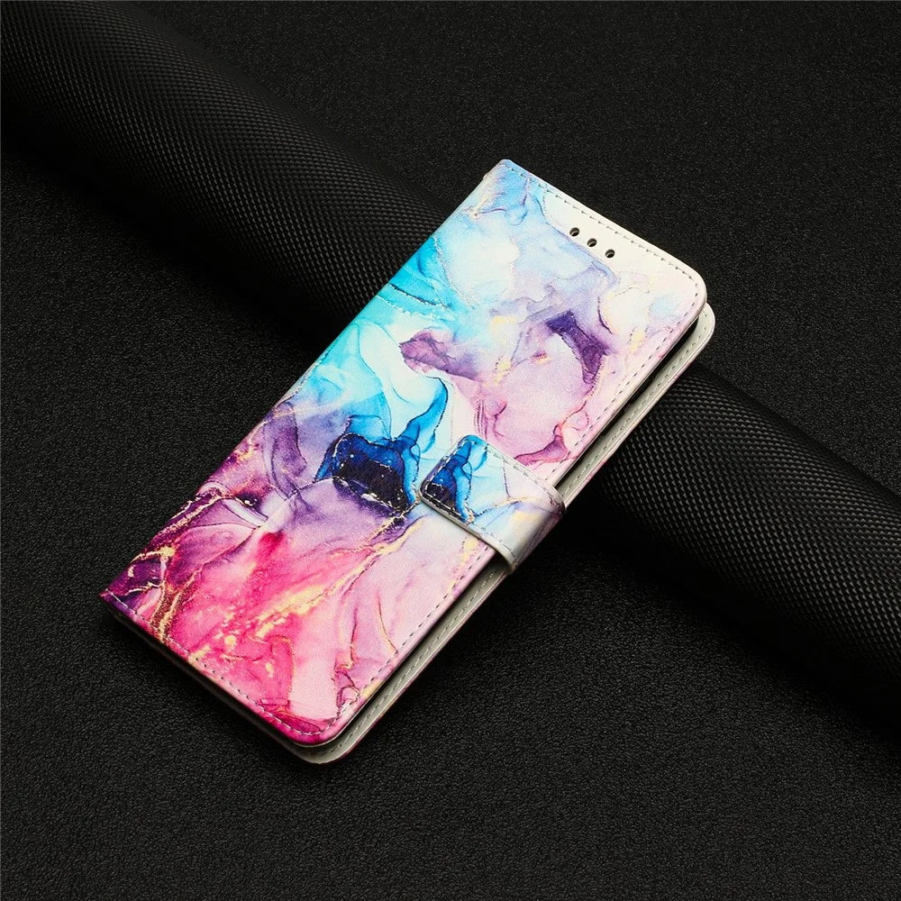 For Samsung Galaxy A14 5G / 4G PU Leather Mobile Phone Stand Wallet Case - Pink / Purple - 7