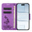 For iPhone Air Case Butterflies Flower Leather Wallet Flip Phone Cover - Purple - 2