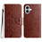 For iPhone 17 Case Imprinted Mini Butterfly Leather Wallet Phone Cover - Brown - 1
