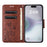 For iPhone 17 Case Imprinted Mini Butterfly Leather Wallet Phone Cover - Brown - 2