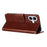 For iPhone 17 Case Imprinted Mini Butterfly Leather Wallet Phone Cover - Brown - 4