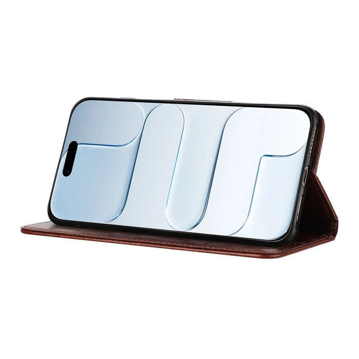 For iPhone Air Case Imprinted Mini Butterfly Leather Wallet Phone Cover - Brown - 3
