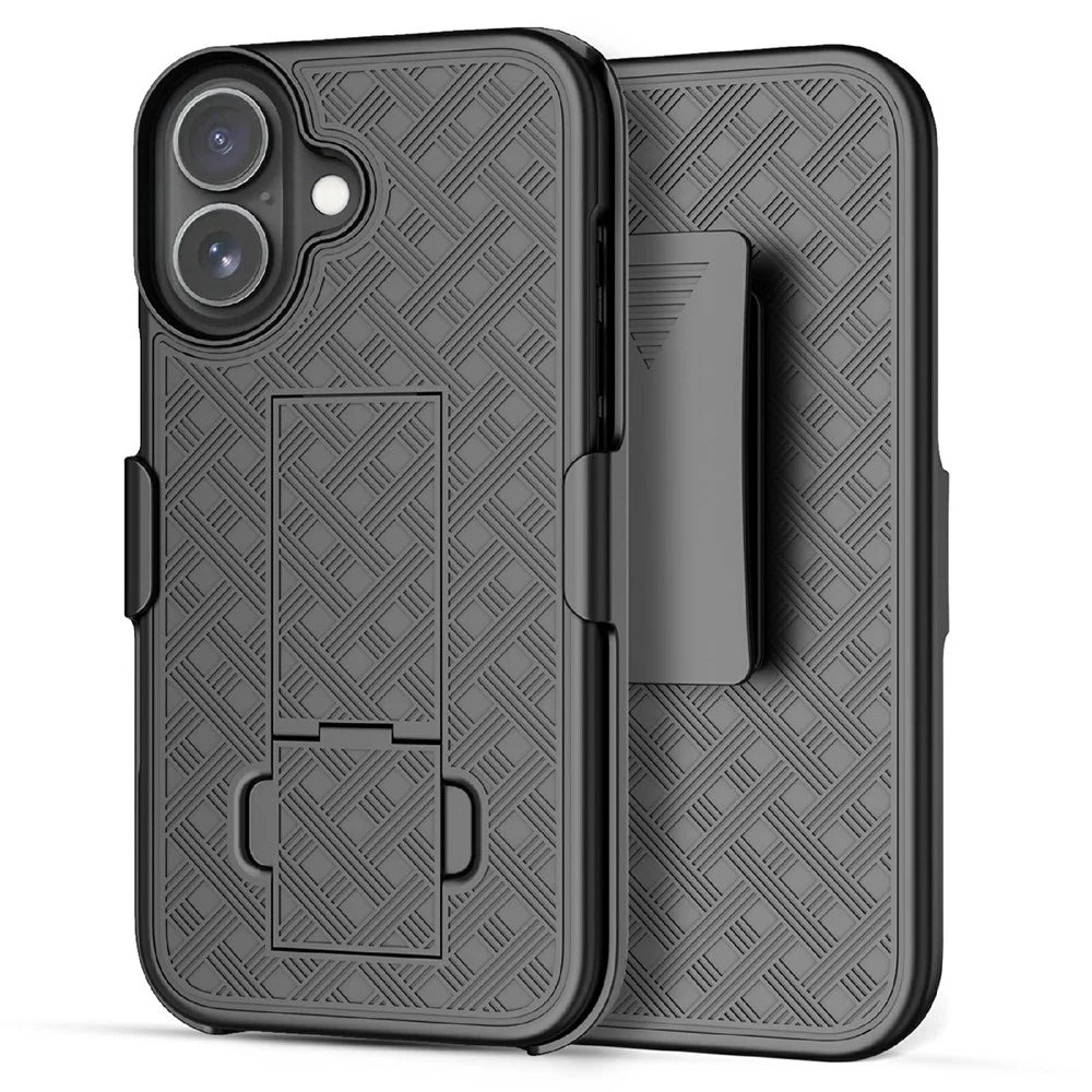 For iPhone 17 Case PC + TPU Sliding Screen Cover Kickstand Phone Shell with Clip - 3
