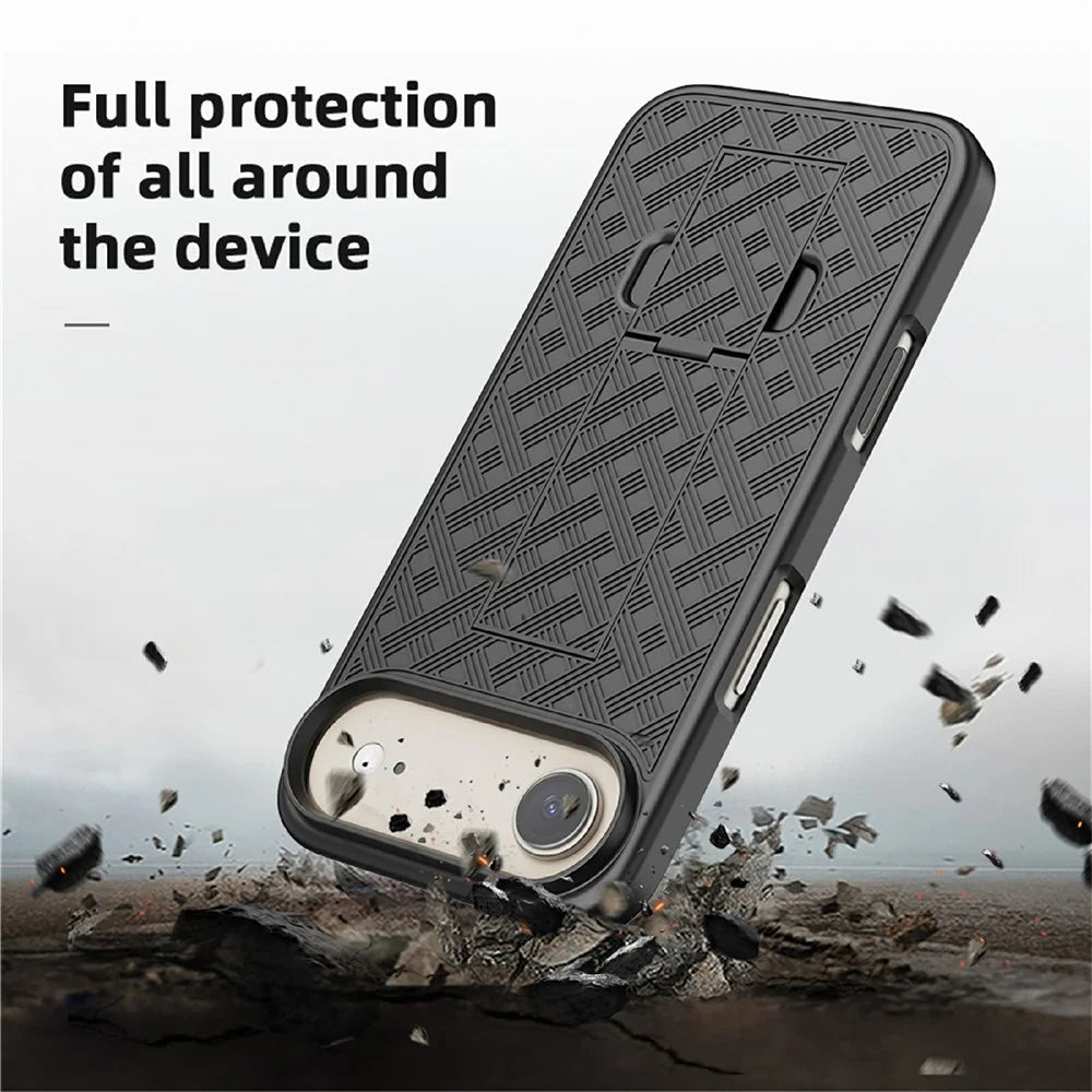 For iPhone Air Case PC + TPU Sliding Screen Cover Kickstand Phone Shell with Clip - 4