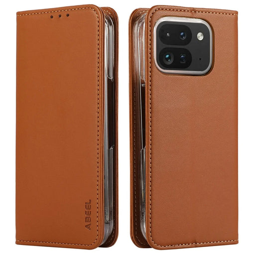 ABEEL For Google Pixel 10 Pro Fold Phone Case RFID Blocking Leather Flip Cover - Brown - 1