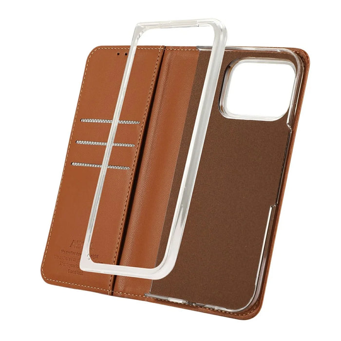 ABEEL For Google Pixel 10 Pro Fold Phone Case RFID Blocking Leather Flip Cover - Brown - 2