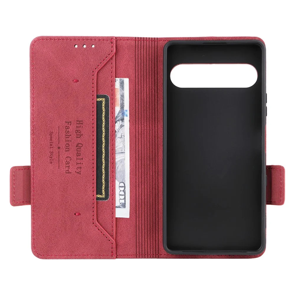 For Sony Xperia 10 VII Case Leather Wallet Flip Phone Cover with Hardware Decor - Rose - 2