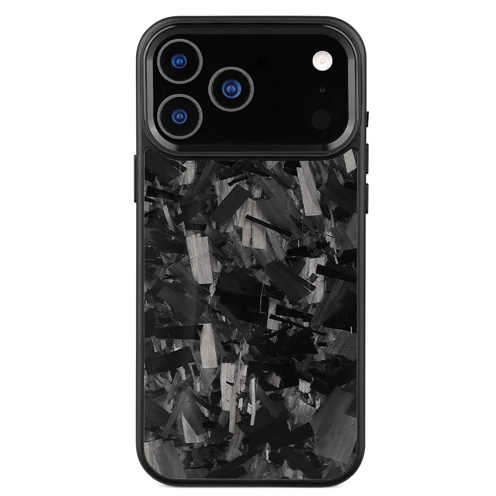 For iPhone 17 Pro Magnetic Case Large Texture Aramid Fiber + TPU Phone Cover with Metal Lens Frame - Black Lens Frame + Black - 1