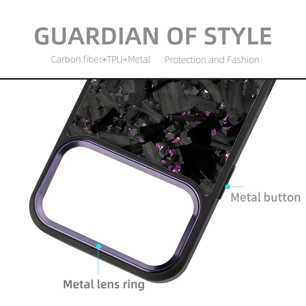 For iPhone 17 Pro Magnetic Case Large Texture Aramid Fiber + TPU Phone Cover with Metal Lens Frame - Black Lens Frame + Black - 5