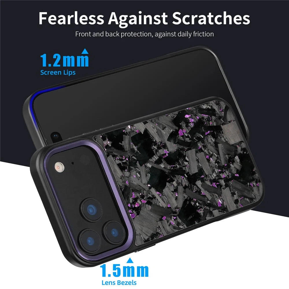 For iPhone 17 Pro Magnetic Case Large Texture Aramid Fiber + TPU Phone Cover with Metal Lens Frame - Black Lens Frame + Black - 7