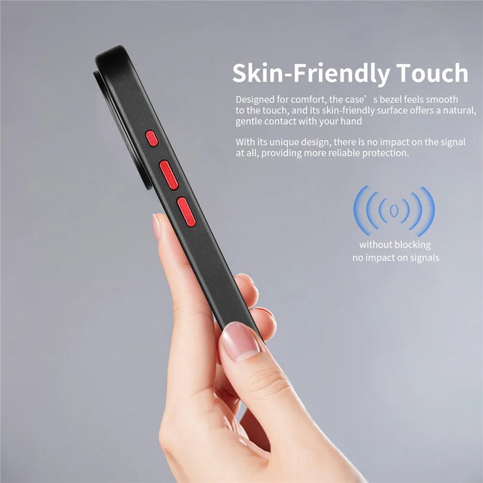 For iPhone 17 Pro Case Forged Texture Aramid Fiber + TPU Phone Cover with Black Lens Frame - Black - 3
