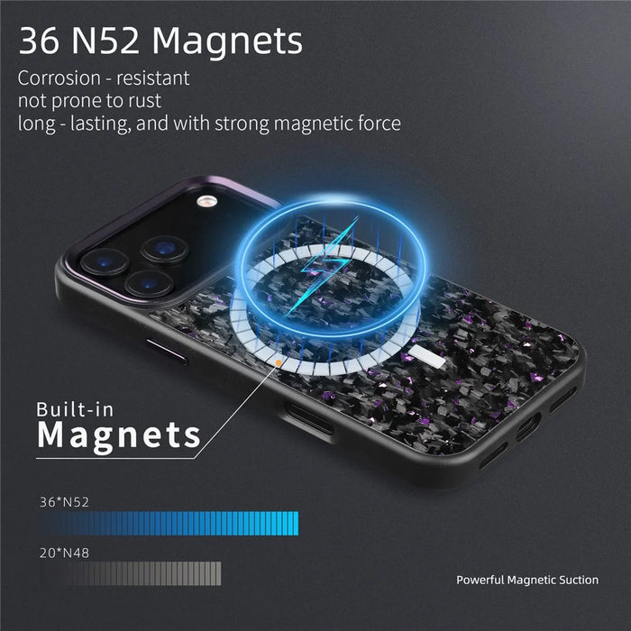 For iPhone 17 Pro Case Forged Texture Aramid Fiber + TPU Phone Cover with Black Lens Frame - Black - 5