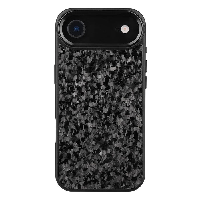 For iPhone Air Case Forged Texture Aramid Fiber + TPU Phone Cover with Black Lens Frame - Black - 2
