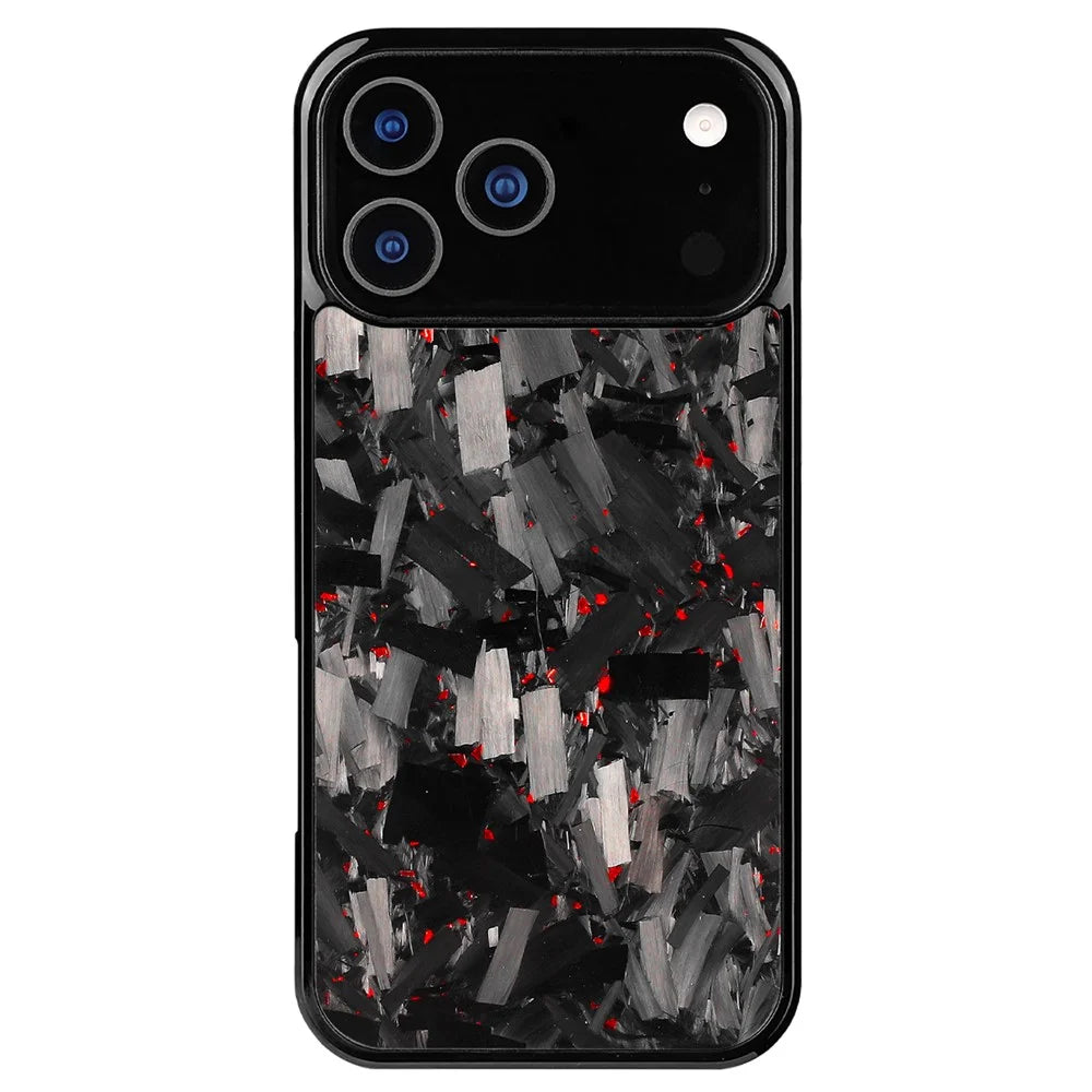 For iPhone 17 Pro Max Magnetic Case Large Texture Aramid Fiber + TPU Phone Cover - Red - 1