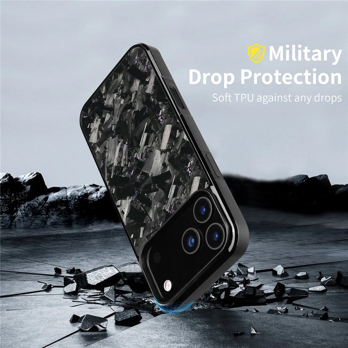 For iPhone 17 Pro Magnetic Case Large Texture Aramid Fiber + TPU Phone Cover - Black - 3