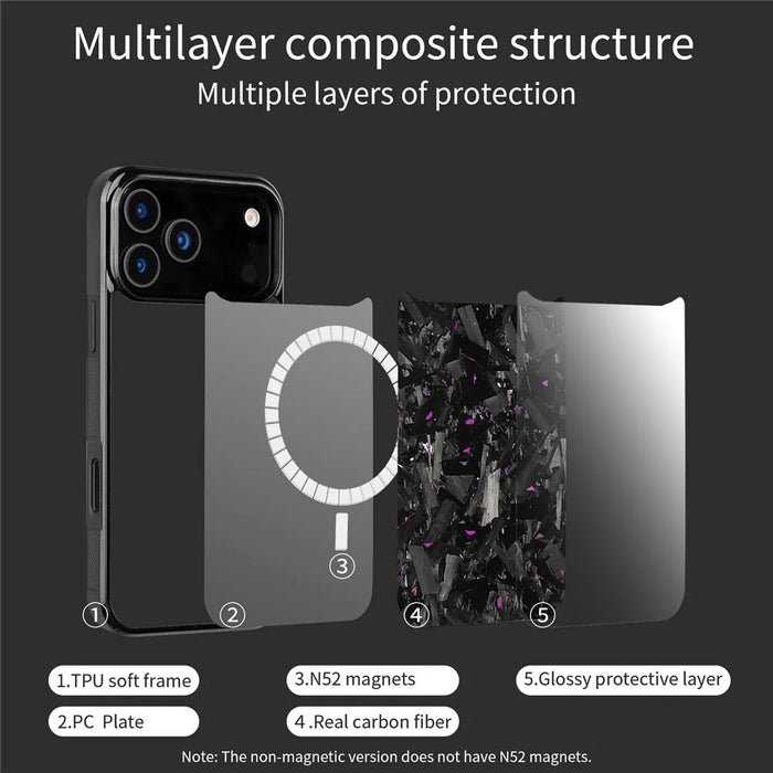 For iPhone 17 Pro Magnetic Case Large Texture Aramid Fiber + TPU Phone Cover - Black - 5