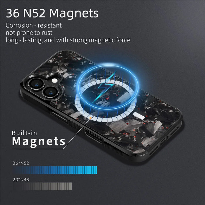 For iPhone 17 Magnetic Case Large Texture Aramid Fiber + TPU Phone Cover - Black - 2