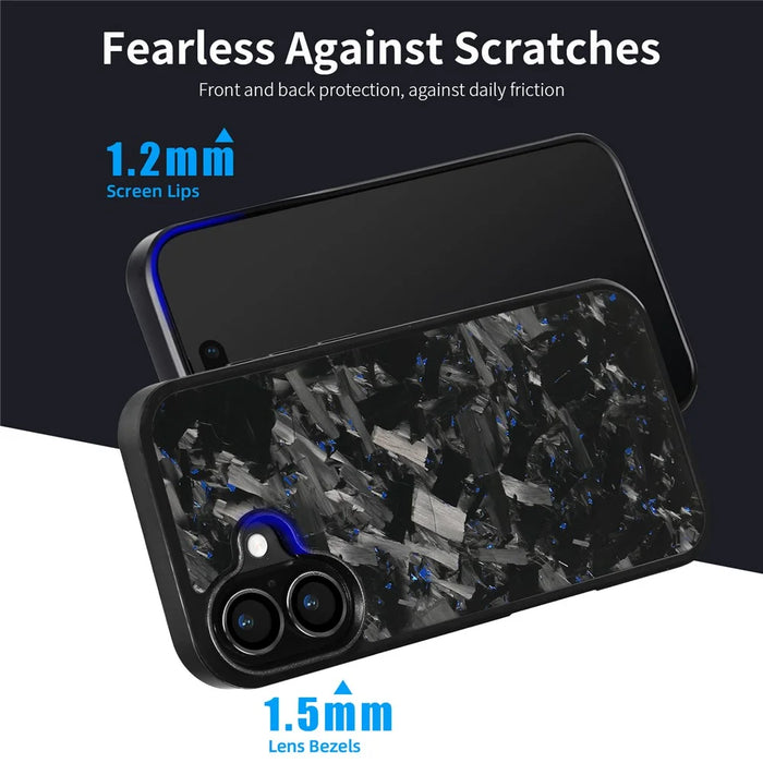 For iPhone 17 Magnetic Case Large Texture Aramid Fiber + TPU Phone Cover - Black - 6