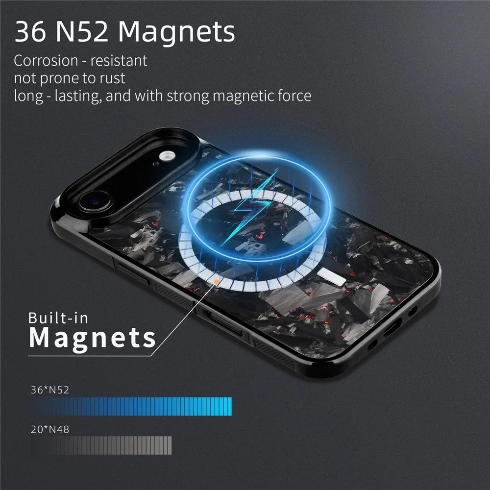 For iPhone Air Magnetic Case Large Texture Aramid Fiber + TPU Phone Cover - Black - 2