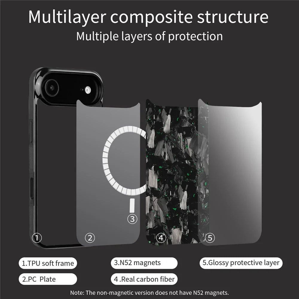 For iPhone Air Magnetic Case Large Texture Aramid Fiber + TPU Phone Cover - Black - 4