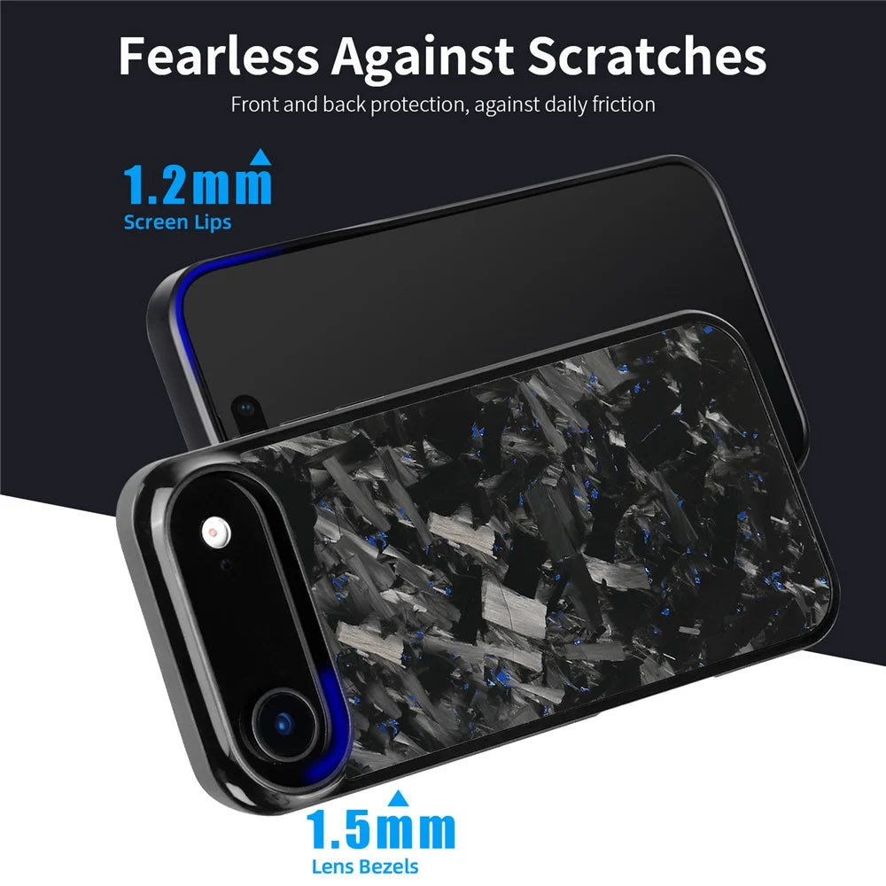For iPhone Air Magnetic Case Large Texture Aramid Fiber + TPU Phone Cover - Black - 5