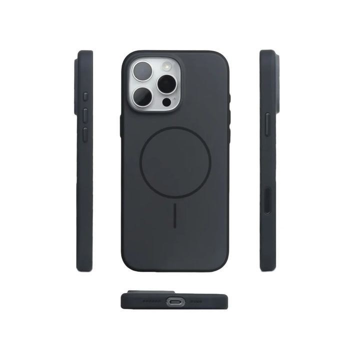 For iPhone 17 Pro Max Case Compatible with MagSafe Matte Skin Feel TPU + PC Phone Cover - Black - 2