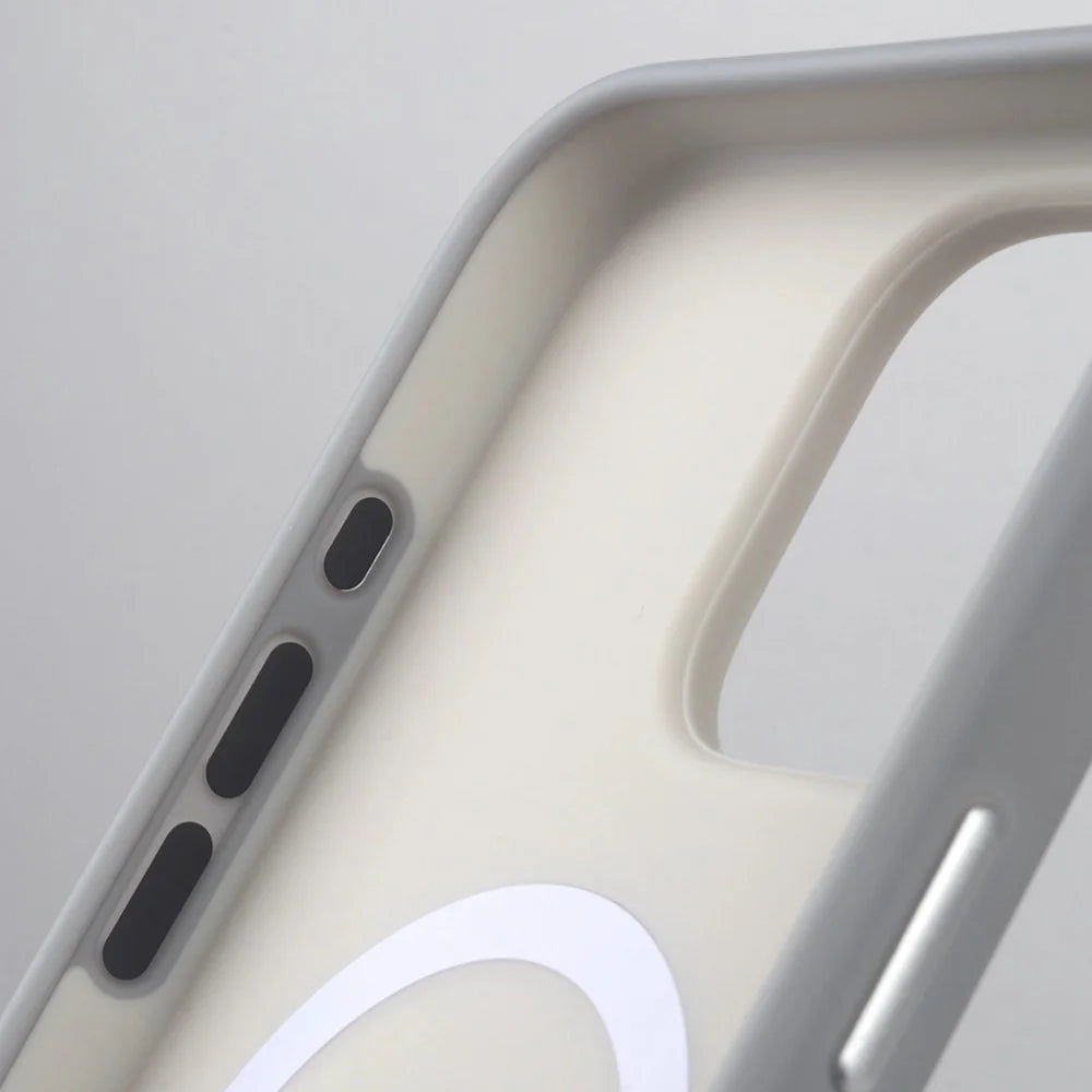 For iPhone 17 Pro Case Compatible with MagSafe Matte Skin Feel TPU + PC Phone Cover - White - 3