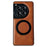 For OnePlus 12 5G Magnetic Case Calf Texture PU + TPU + PC Kickstand Phone Cover - Brown - 1