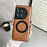 For OnePlus 12 5G Magnetic Case Calf Texture PU + TPU + PC Kickstand Phone Cover - Brown - 2