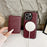 For iPhone 16 Pro Case Detachable Card Holder Kickstand Leather Back Phone Cover Compatible with MagSafe - Wine Red - 3