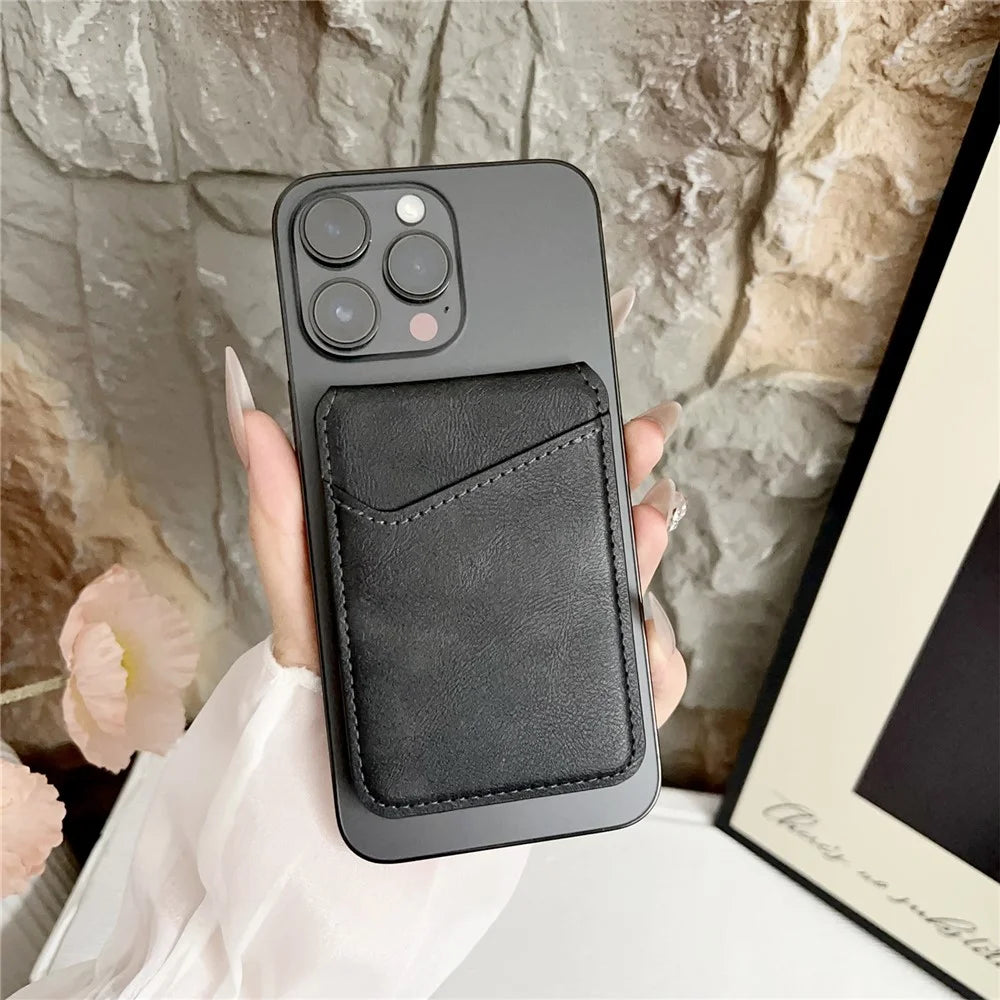 For iPhone 16 Pro Max Case Detachable Card Holder Kickstand Leather Back Phone Cover Compatible with MagSafe - Wine Red - 7