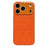 For iPhone 17 Pro Case Large Window Crocodile Texture Leather + TPU Phone Cover with PC Lens Film - Orange - 1