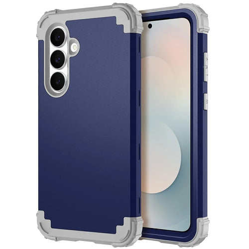 For Samsung Galaxy S25 FE Case Shockproof PC + TPU Phone Back Cover - Navy Blue - 1