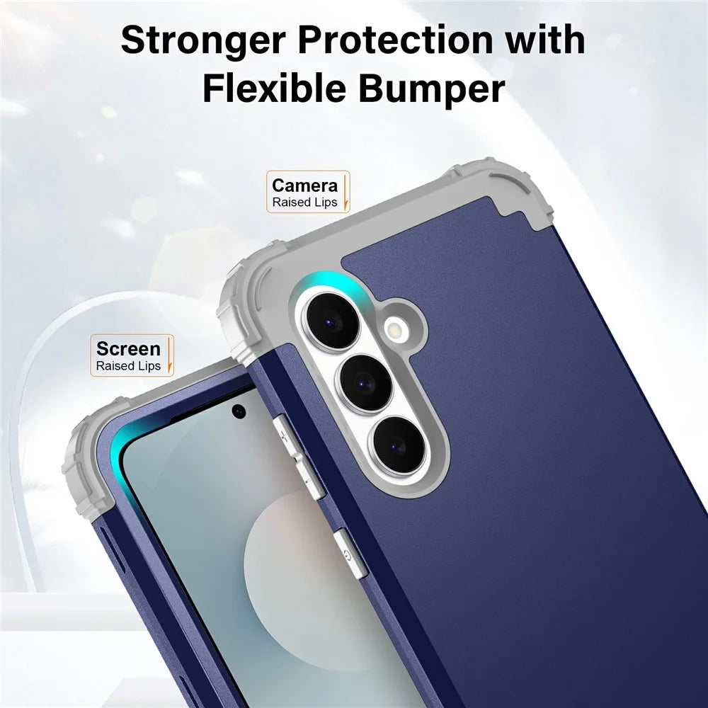 For Samsung Galaxy S25 FE Case Shockproof PC + TPU Phone Back Cover - Navy Blue - 4