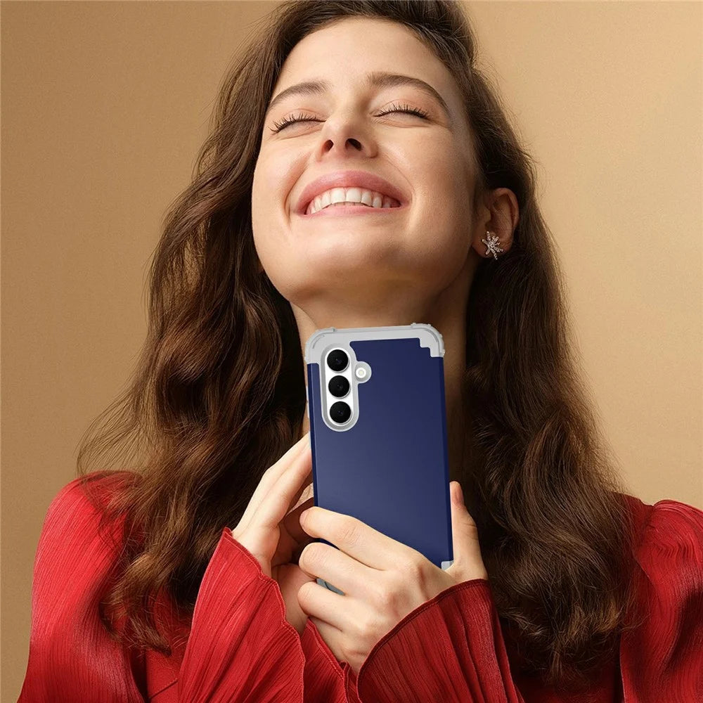 For Samsung Galaxy S25 FE Case Shockproof PC + TPU Phone Back Cover - Navy Blue - 5