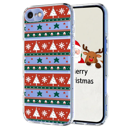 For iPhone 7 4.7 inch / iPhone 8 4.7 inch / iPhone SE (2020) / iPhone SE (2022) Case Christmas Themed Pattern Printing TPU Phone Back Cover - Christmas Ribbons - 1