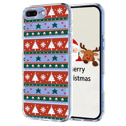 For iPhone 7 Plus 5.5 inch / iPhone 8 Plus 5.5 inch Case Christmas Themed Pattern Printing TPU Phone Back Cover - Christmas Ribbons - 1