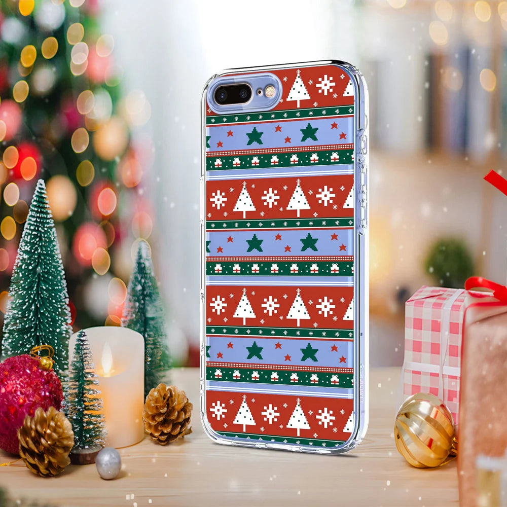 For iPhone 7 Plus 5.5 inch / iPhone 8 Plus 5.5 inch Case Christmas Themed Pattern Printing TPU Phone Back Cover - Christmas Ribbons - 5