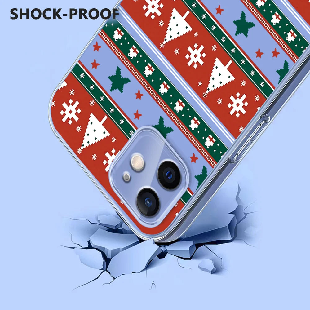 For iPhone 12 Pro 6.1 inch / iPhone 12 6.1 inch Case Christmas Themed Pattern Printing TPU Phone Back Cover - Christmas Ribbons - 3