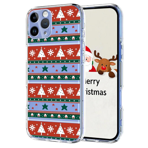 For iPhone 11 Pro Max Case Christmas Themed Pattern Printing TPU Phone Back Cover - Christmas Ribbons - 1