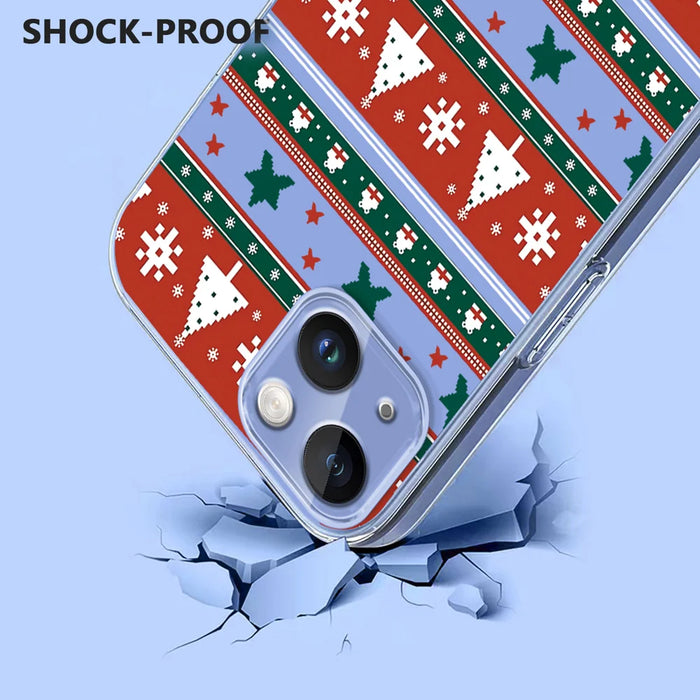 For iPhone 13 6.1 inch / iPhone 14 Case Christmas Themed Pattern Printing TPU Phone Back Cover - Christmas Ribbons - 3