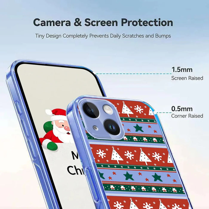 For iPhone 13 6.1 inch / iPhone 14 Case Christmas Themed Pattern Printing TPU Phone Back Cover - Christmas Ribbons - 4