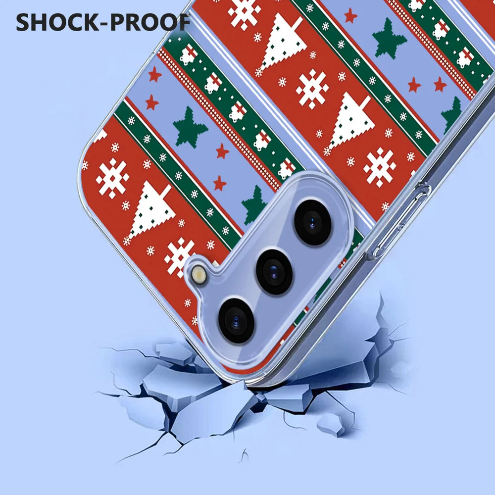 For Samsung Galaxy S24+ / Galaxy S25+ Case Christmas Themed Pattern Printing TPU Phone Back Cover - Christmas Ribbons - 3