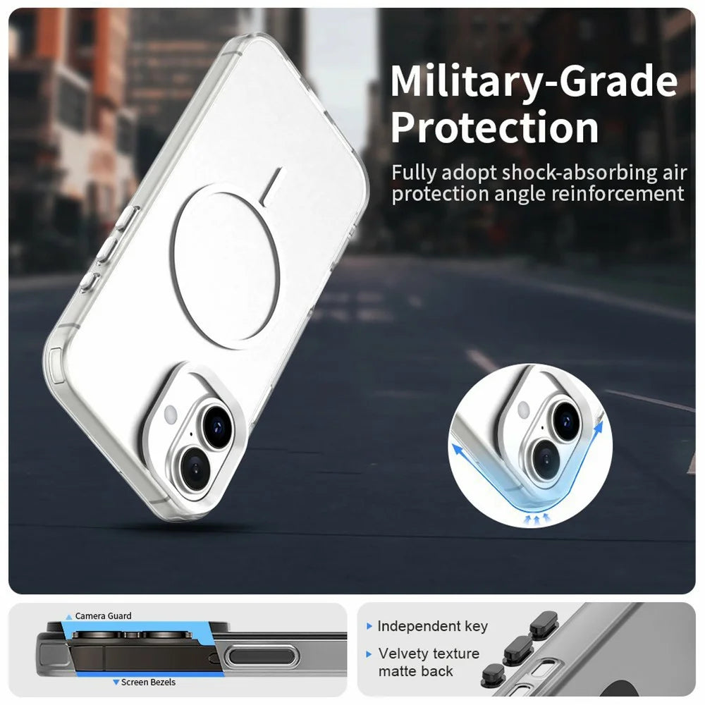 For iPhone 17 Case Candy Color PC + TPU + PET Phone Cover Compatible with MagSafe - White - 2