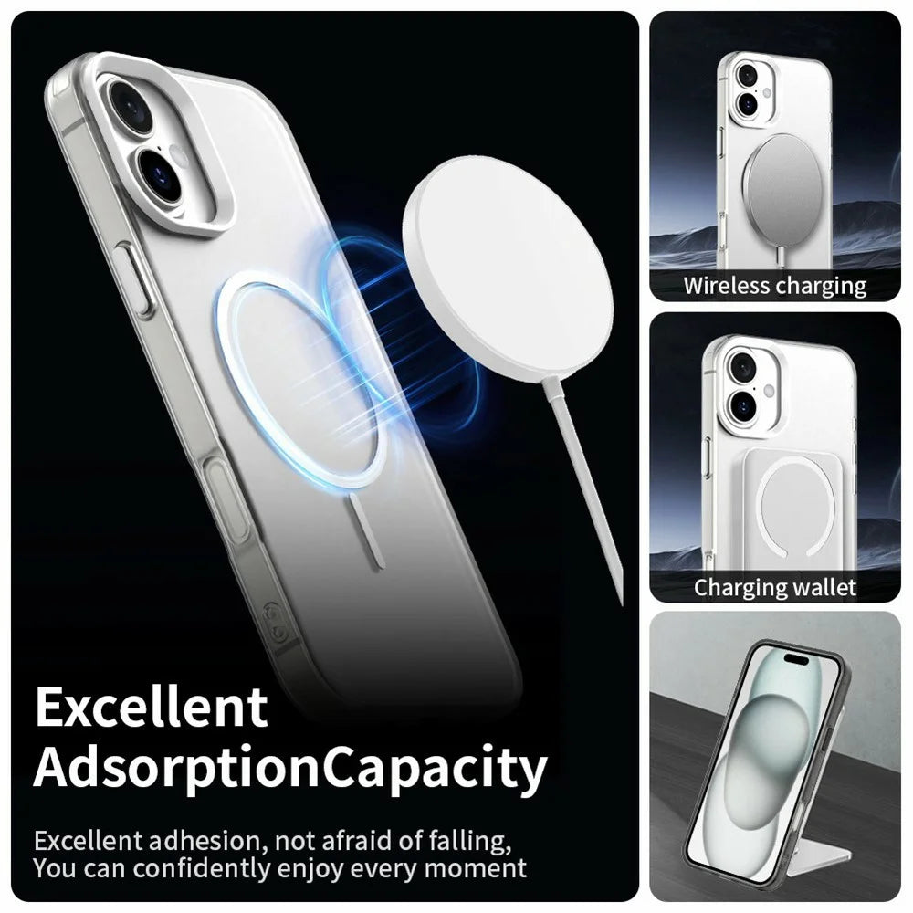 For iPhone 17 Case Candy Color PC + TPU + PET Phone Cover Compatible with MagSafe - White - 3